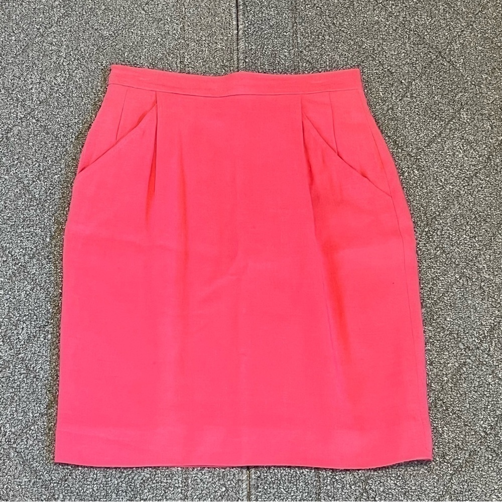 Vintage Jaeger Skirt Womens Size 10 Pink Pencil Midi Pleated Lined